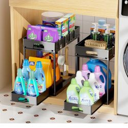 2 Pack Under Sink Storage Organizer $15