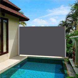 118 x 71 Inches Retractable Patio Side Awning, Sun Shade and Wind Screen for Privacy