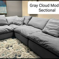 Gray Cloud Modular Sectional Couch Sofa Bobs Dream Model