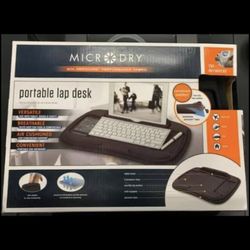Brand NEW IN BOX NEVER USED! Microdry Portable Lap Desk with Aerocore Performance Fill in Black l Ge