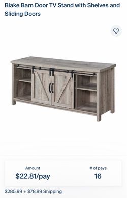 Barn door TV stand