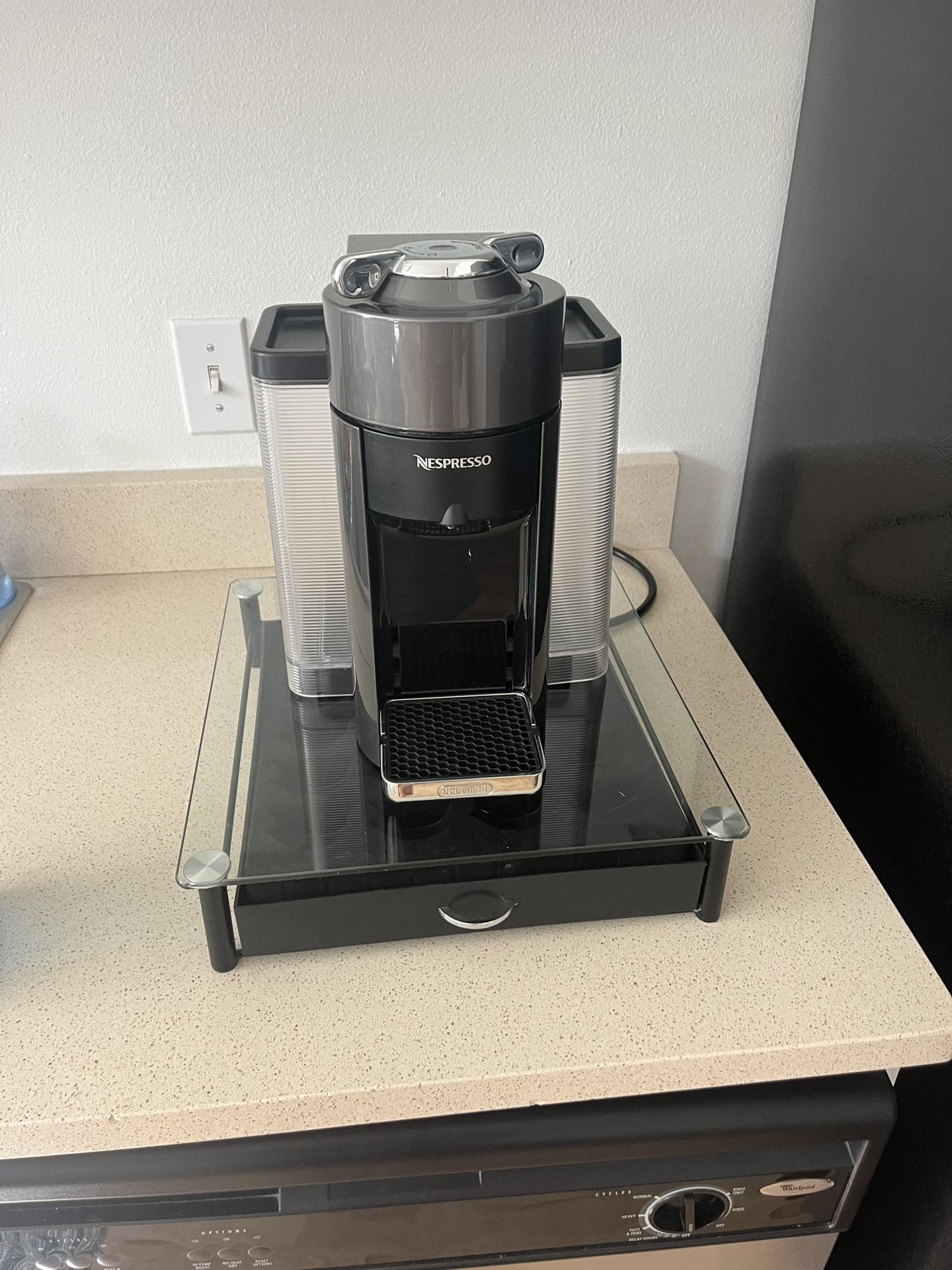 Nespresso Coffee Maker and pod tray