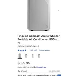 Brand New In Box - Portable Air Conditioner - Whisper Cool Delonghi 3 in 1,  12,000  BTU