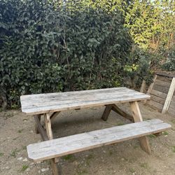 Home Depot Wooden Picnic Table with Bench – Rustic Outdoor Table