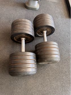 90 pound pair of commercial ivanko dumbbells