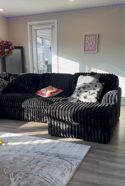 Black Luxury Sectional Sofa – Moving Sale