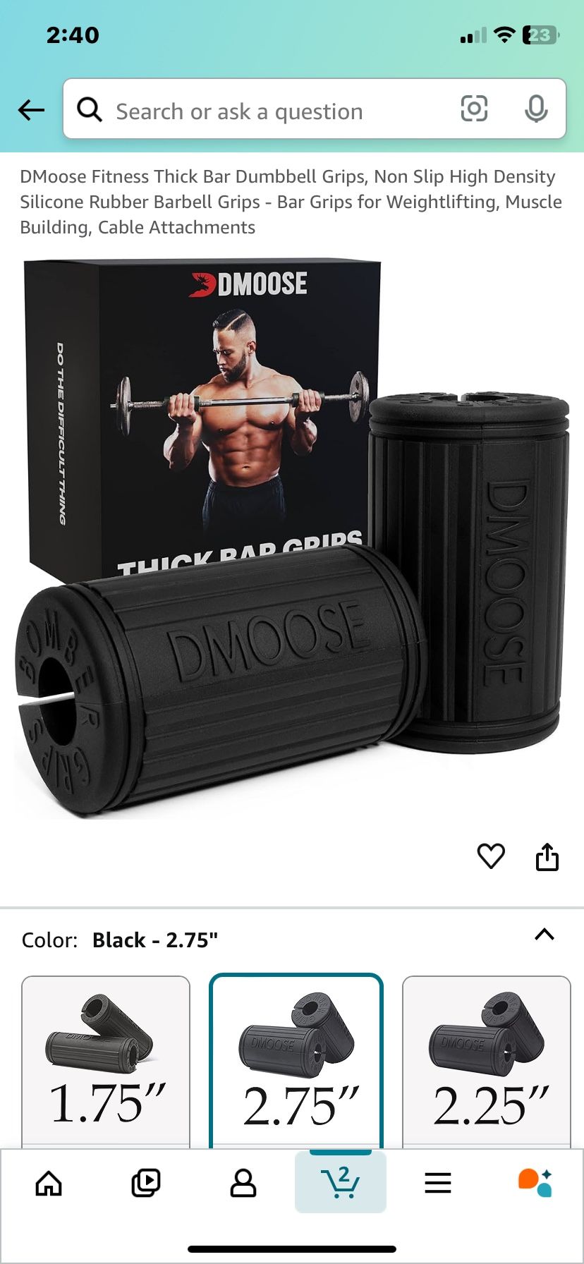 DMOOSE THICK BAR GRIPS Size 2.75 New. In Box