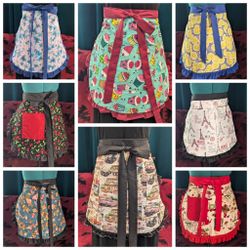 Vintage Inspired Reversible Half Aprons