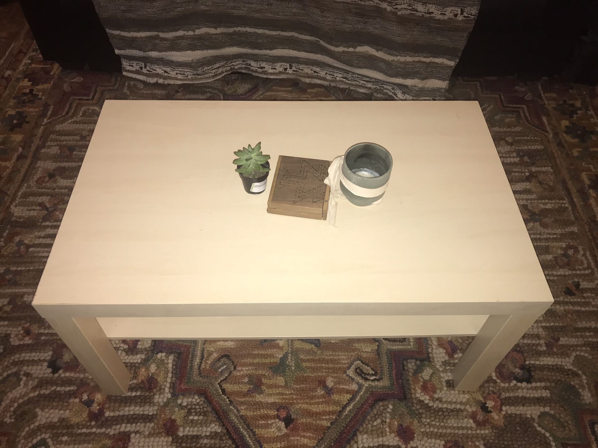 3’ long x 18” tall Coffee Table off-White