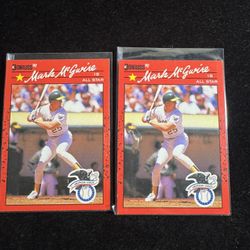 2x 1990 Donruss Mark McGwire All-Star Baseball Cards – Oakland A’s