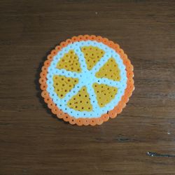 Perler Bead Coaster: Orange