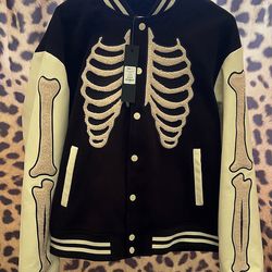 Fashion Nova Skeleton Varsity Jacket