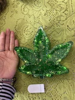 resin marijuana jewelry box lamp