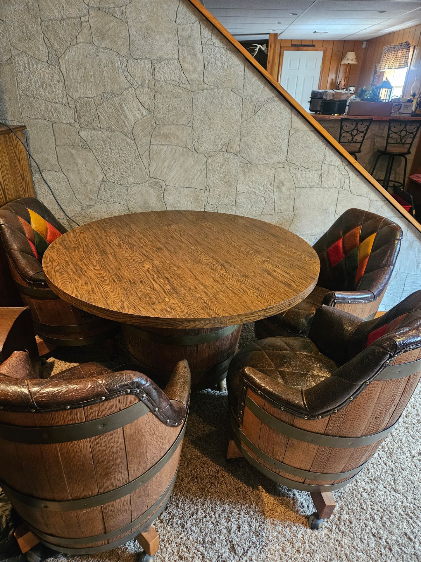 Whiskey barrel table
