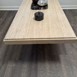 Vintage Travertine Solid Coffee Table - Made In Italy 