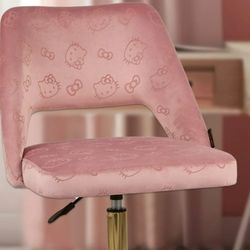 😎 Hello Kitty Chair, Swivel, Velvet Fabric, Pink Color, New In The Box. 