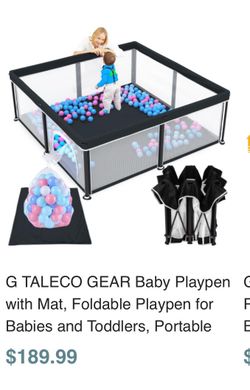 G TALECO GEAR Foldable Baby Playpen with Mat