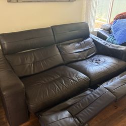 100% real leather couches