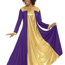 Eurotard Dress (14820) Purple/Gold, S-M-L $15!!!