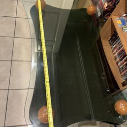 Beautiful glass top Coffee table and side table set black and chesnut