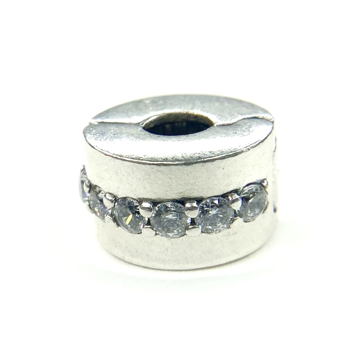 925 Silver Pandora Cubic Zirconia Clear Sparkling Row Clip Charm