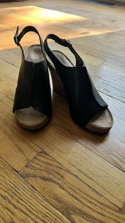Aerosoles Black Cork Slingback Sandlas