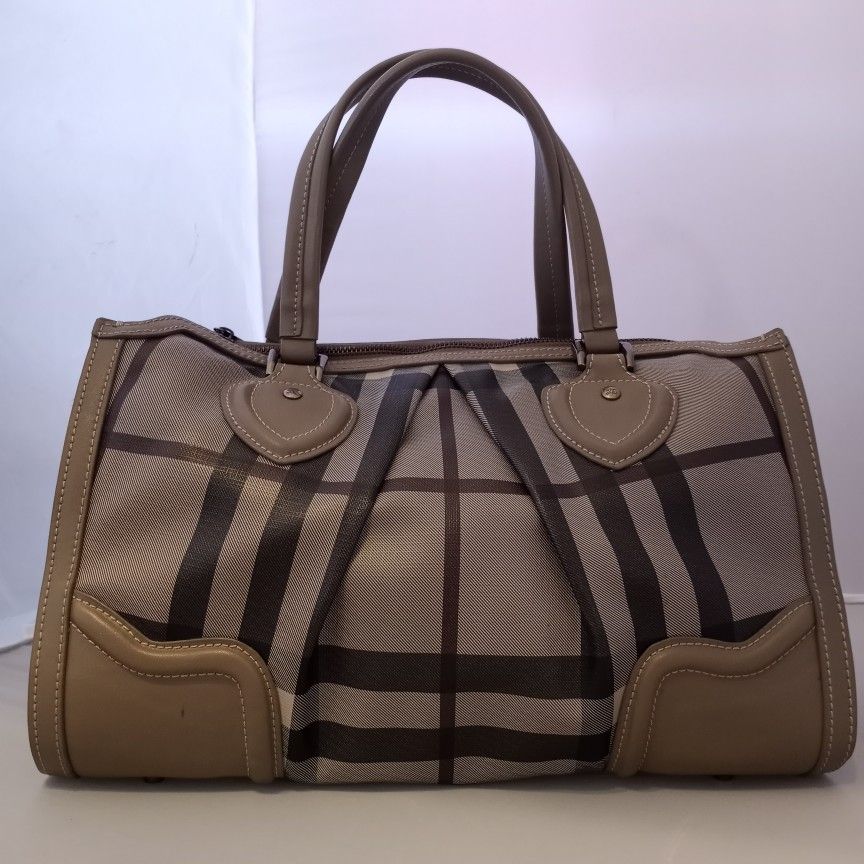 Gorgeous Smokey Check Plum Burberry Handbag 