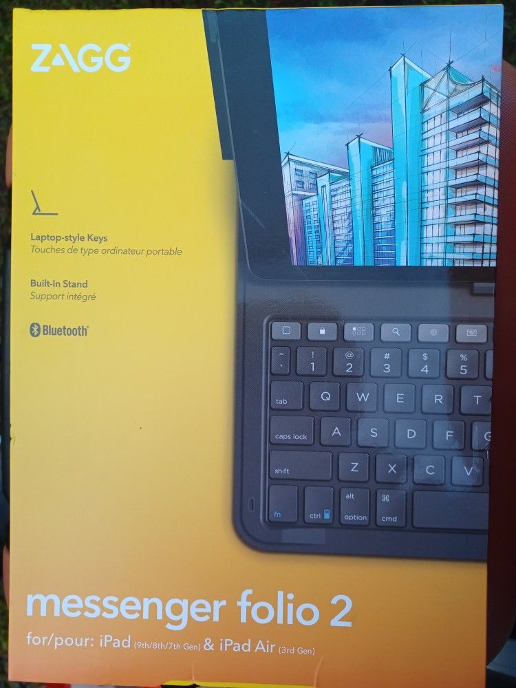 Zagg Messenger Folio 2 IPad Bluetooth Keyboard Stand Combo