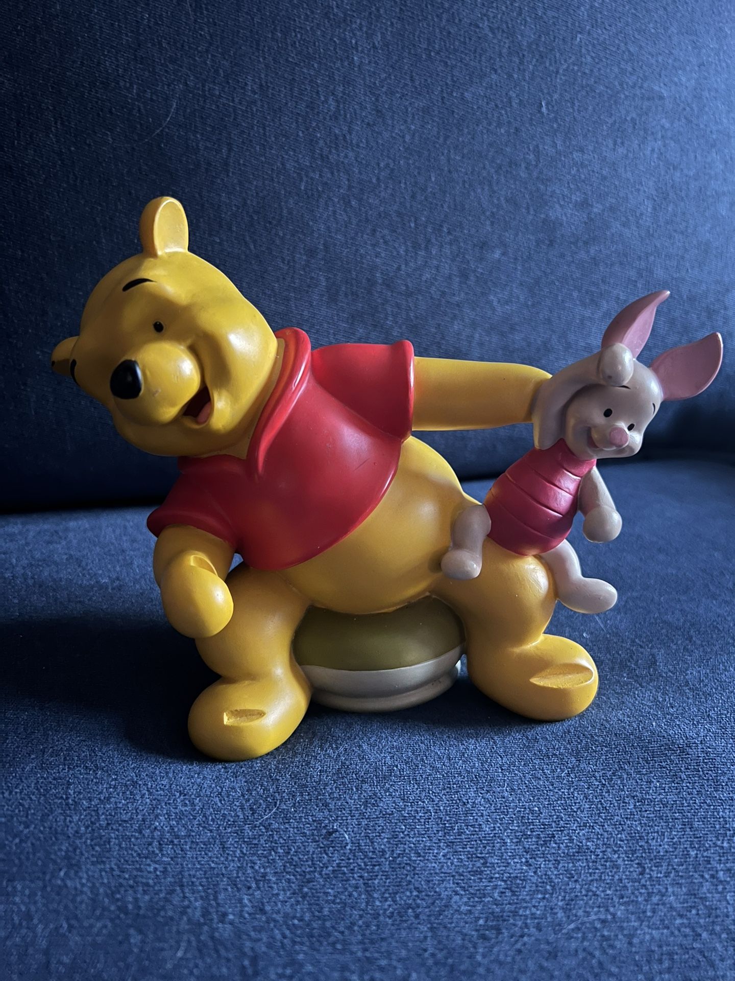 Walt Disney Winnie the Pooh with Piglet on his lap Statue Figurine Sculpture