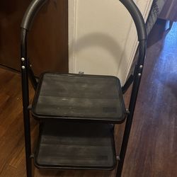 Black 2 Step Stool with handle
