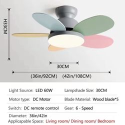 LED LIGHT CEILING FAN REMOTE CONTROL MODERN FLUSH-MOUNT FAN