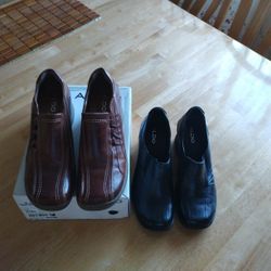 Woman's Aldo Leather Shoes Brown & Black sixe 40B