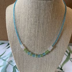 Seahawks colors Crystal seed beads 90s Y2K style choker necklace 