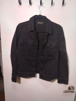 Diane Gilman Black Stretch Denim Jacket