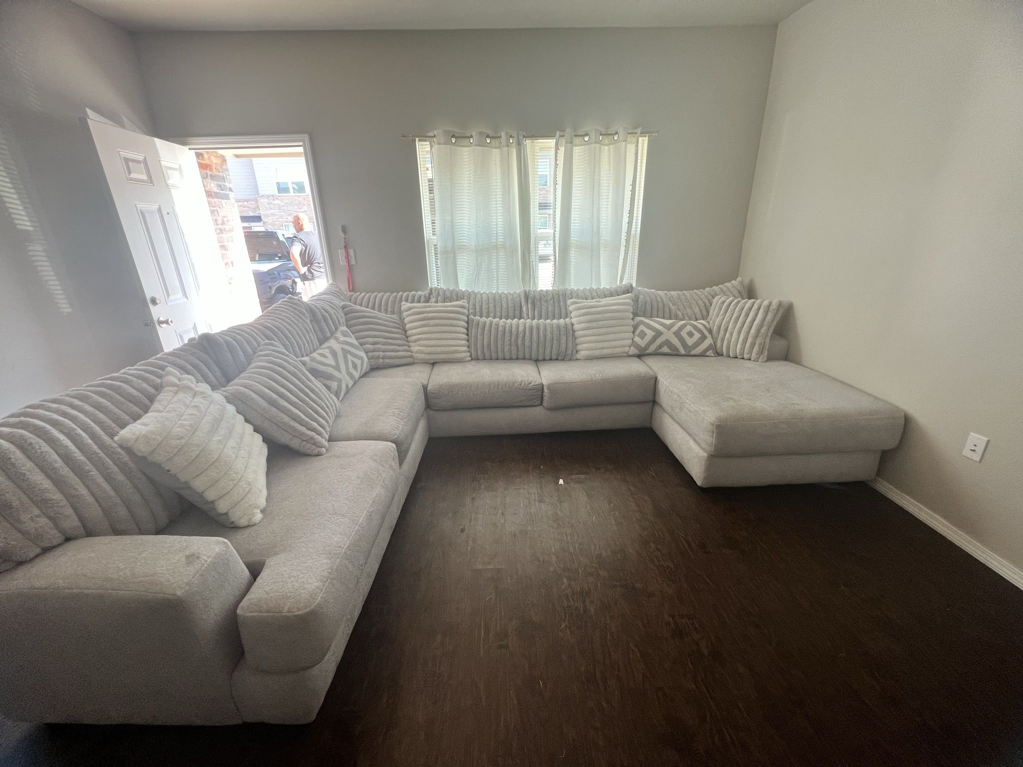 Light Grey/White sectional/couch