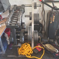 Weight Equipment Dumbbells/Plates With Racks 