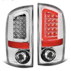 Dodge Ram 02-06 Chrome All Clear LED Taillights  Luces traseras LED cromadas transparentes para Dodge Ram 02-06
