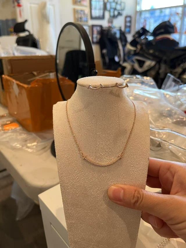 18k gold-plated moissanite necklace and earrings set