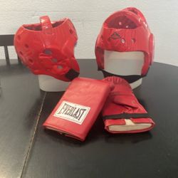 Karate Boxing Sparring.