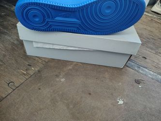 NIKE AIR FORCE ONES BLUE/WHITE/BLUE SHOELACES