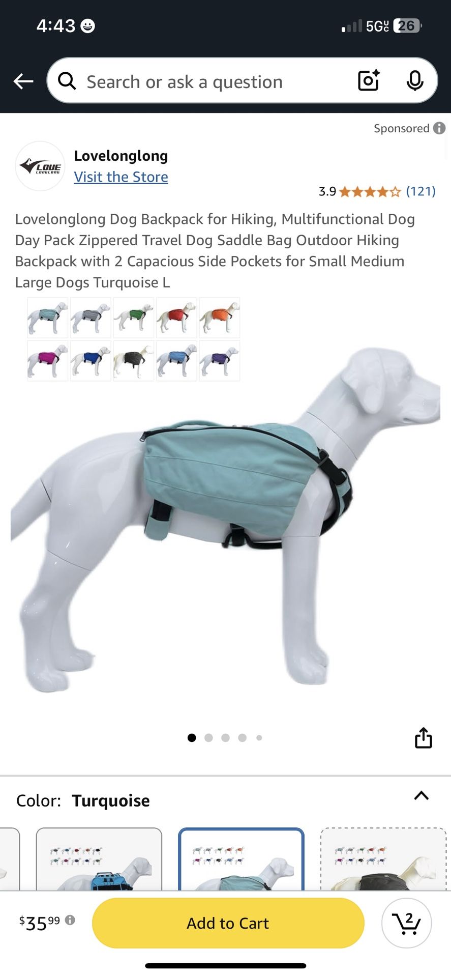 Dog Backpack for Hiking, Multifunctional Dog Day Pack Zippered Travel Dog