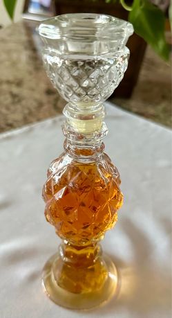 Vintage Collectible 1970s New Avon Regency crystal Candlestick 4 FL. OZ. Bird of Paradise Cologne Bottle