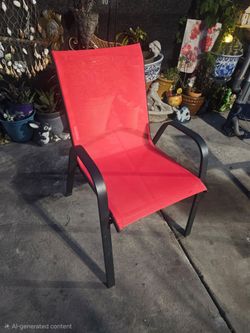 Red mesh patio chair new