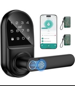 Smart keypad Door Lock with Handle，Fingerprint Keyless Entry Digital Lock with Built-in doorbell for
