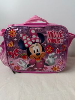 Disney Minnie Mouse Pink Metallic Insulated Lunch Bag