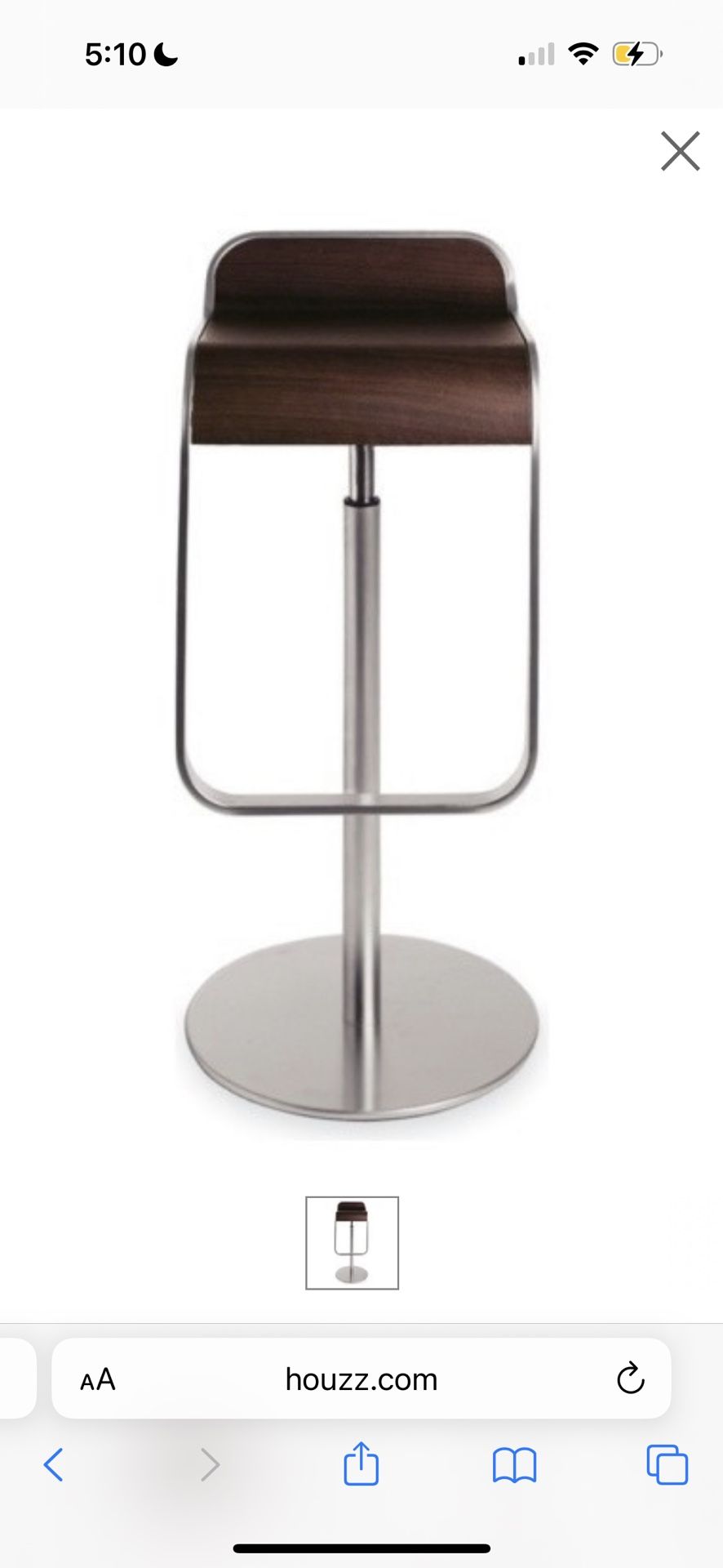 Excellent Italian Oak Bar Stools 34” -29” Height LaPalma Lem Originally 1,295