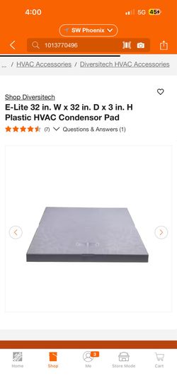 E-Lite 32 in. W x 32 in. D x 3 in. H Plastic HVAC Condensor Pad