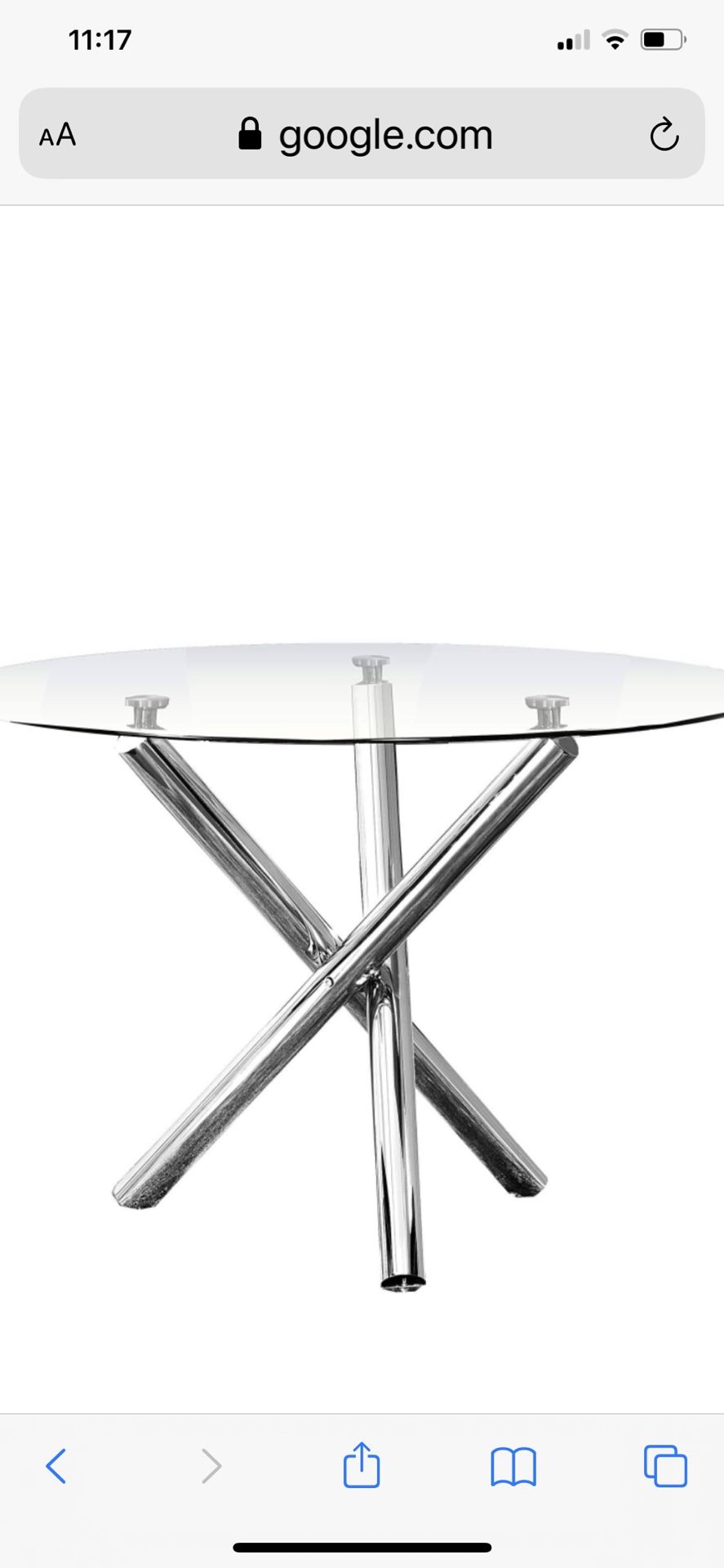 Glass Top Kitchen Table 43inches round