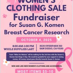 Women’s Clothing Fundraiser Yard Sale