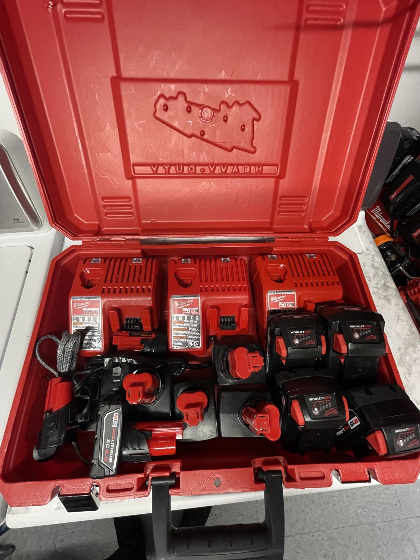 Milwaukee Charging Case. 3x M18&12 Chargers